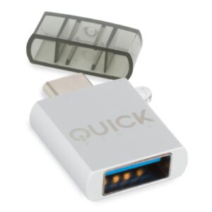 Quick Media QMACUSB cambiador de género para cable USB-C USB-A Blanco 8437013517478 | P/N: QMACUSB | Ref. Artículo: 51537