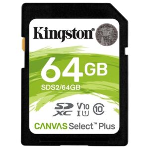 Tarjeta de Memoria Kingston CANVAS Select Plus 64GB SD XC/ Clase 10/ 100MBs 740617297973 SDS2/64GB KIN-SD SDS2 64GB
