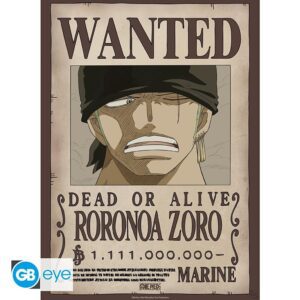 3665361145455 | P/N: GBYDCO624 | Cod. Artículo: MGS0000021935 Poster gb eye one piece wanted zoro wano