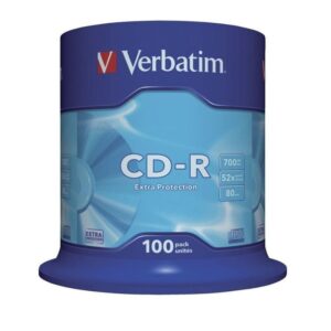 CD-R Verbatim Datalife 52X/ Tarrina-100uds 023942434115 43411 VERB-CD DATALIFE 700MB 100U