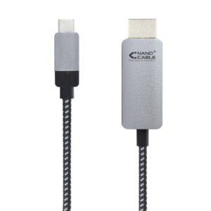 Cable Conversor Nanocable 10.15.5102/ USB Tipo-C Macho - HDMI Macho/ 1.8m/ Negro 8433281009899 10.15.5102 NAN-CAB 10 15 5102