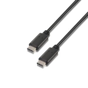 Cable USB 2.0 Tipo-C Aisens A107-0057/ USB Tipo-C Macho - USB Tipo-C Macho/ Hasta 9W/ 625Mbps/ 2m/ Negro 8436574700565 A107-0057 AIS-CAB A107-0057