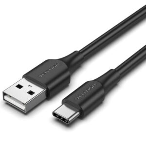 Cable USB 2.0 Tipo-C Vention CTHBD/ USB Tipo-C Macho - USB Macho/ Hasta 60W/ 480Mbps/ 50cm/ Negro 6922794767461 CTHBD VEN-CAB CTHBD