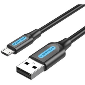 Cable USB 2.0 Vention COLBH/ USB Macho - MicroUSB Macho/ Hasta 60W/ 480Mbps/ 2m/ Negro 6922794748729 COLBH VEN-CAB COLBH