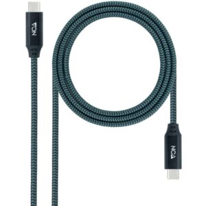 Cable USB 3.2 Nanocable 10.01.4301-COMB/ USB Tipo-C Macho - USB Tipo-C Macho/ 1m/ Gris y Negro 8433281012806 10.01.4301-COMB NAN-CAB 10 01 4301-COMB