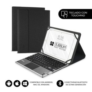 Funda con Teclado Subblim Keytab Pro Bluetooth Touchpad para Tablets de 10.1"-10.8"/ Negra 8436586741112 SUB-KT2-BTP001 SUB-FUNDA KT2-BTP001