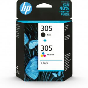 HP Paquete de 2 cartuchos de tinta original 305 tricolor / negro 0195161166969 | P/N: 6ZD17AE | Ref. Artículo: 1350641