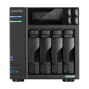 NAS ASUSTOR TOWER 4 BAY NAS QUAD-CORE 2.0GHZ DUAL 2.5GBE PORTS 4GB RAM DDR4 4710474831432 AS6704T