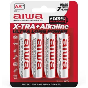 Pack de 4 Pilas AA Aiwa X-TRA+Alcaline LR6/ 1.5V/ Alcalinas 8435256897470 AB-AALR6/4 AIW-PILA AB-AALR6 4