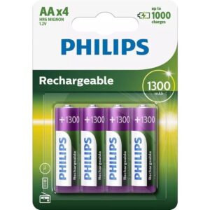 Pack de 4 Pilas AA Philips R6B4A130/10/ 1.2V/ Recargables 8710895962926 R6B4A130/10 PHIL-PILA R6B4A130 10