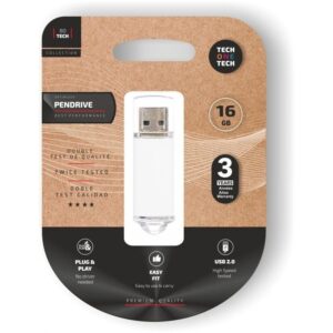 Pendrive 16GB Tech One Tech Basic USB 2.0/ Blanco 8436546592747 TEC3005-16 TOT-BASIC WH 16GB