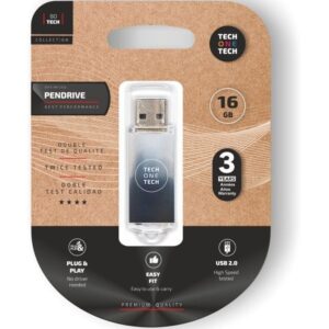 Pendrive 16GB Tech One Tech Be B&W USB 2.0/ Blanco y Negro Degradado 8436546593973 TEC4604-16 TOT-BE BK WH 16GB