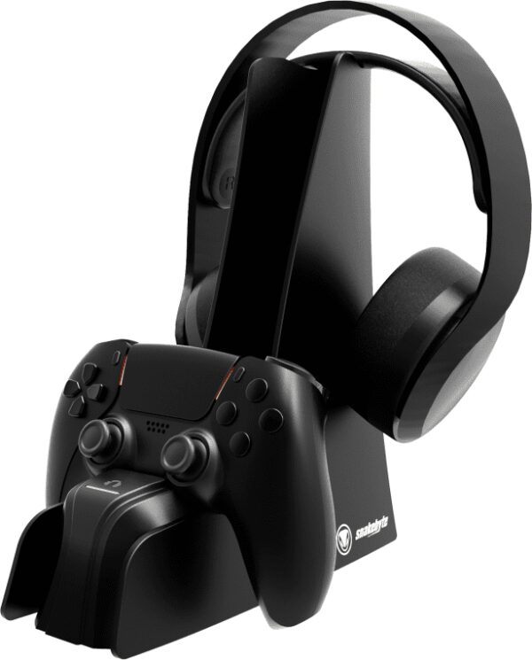 SOPORTE DE CARGA SNAKEBYTE PARA GAMEPAD PS5 Y AURICULARES DUAL CHARGE NEGRO 4039621918636 SB918636