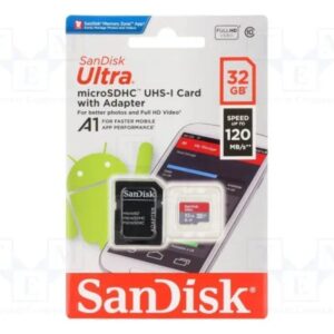 Tarjeta de Memoria SanDisk Ultra 32GB microSD HC UHS-I con Adaptador/ Clase 10/ 120MBs 619659184155 SDSQUA4-032G-GN6MA SND-MICROSD SDSQUA4032GGN6MA