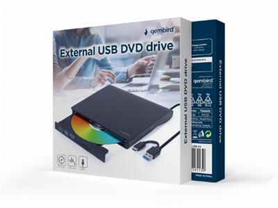 8716309125130 DVD-USB-03 REGRABADORA EXTERNA DVD GEMBIRD USB NEGRA