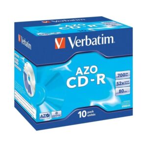 CD-R Verbatim AZO Crystal 52X/ Caja-10uds 023942433279 43327 VERB-CD SUPERAZO 700MB 10U