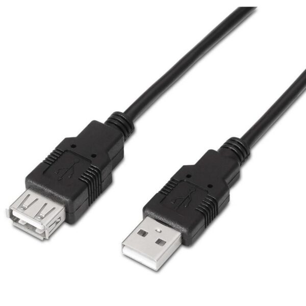 Cable Alargador USB 2.0 Aisens A101-0016/ USB Macho - USB Hembra/ Hasta 2.5W/ 60Mbps/ 1.8m/ Negro 8436574700152 A101-0016 AIS-CAB A101-0016