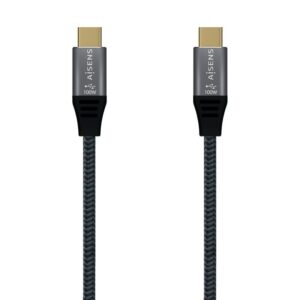 Cable USB 2.0 Tipo-C Aisens A107-0628 5A 100W/ USB Tipo-C Macho - USB Tipo-C Macho/ Hasta 100W/ 60Mbps/ 1m/ Gris 8436574707229 A107-0628 AIS-CAB A107-0628