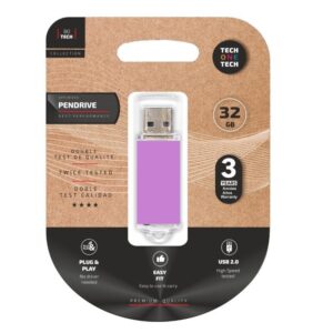 Pendrive 32GB Tech One Tech Basic USB 2.0/ Purpura Claro 8436546593881 TEC3009-32 TOT-BASIC LPUR 32GB