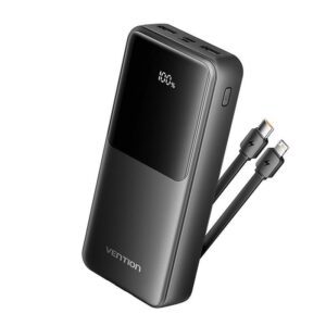 Powerbank 20000mAh Vention FHPB0/ 22.5W/ Negra/ Incluye Cable USB TIpo-C y Lightning 6922794784659 FHPB0 VEN-BAT FHPB0