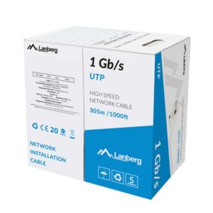 5901969406344 | P/N: LCU6-10CC-0305-S | Cod. Artículo: DSP0000001475 Bobina 1gb - s lanberg utp rj45 solido cca awg24 305m gris