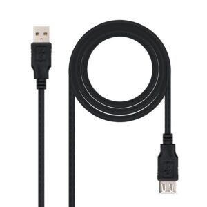 Cable Alargador USB 2.0 Nanocable 10.01.0203-BK/ USB Macho - USB Hembra/ 1.8m/ Negro 8433281002982 10.01.0203-BK NAN-CAB 10 01 0203-BK