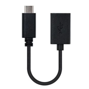 Cable USB 2.0 Nanocable 10.01.2400/ USB Tipo-C Macho - USB Hembra/ 15cm/ Negro 8433281007796 10.01.2400 NAN-CAB 10 01 2400
