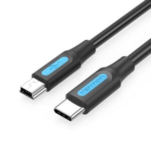 Cable USB 2.0 Tipo-C Vention COWBF/ USB Tipo-C Macho - MiniUSB Macho/ Hasta 10W/ 480Mbps/ 1m/ Negro 6922794755963 COWBF VEN-CAB COWBF