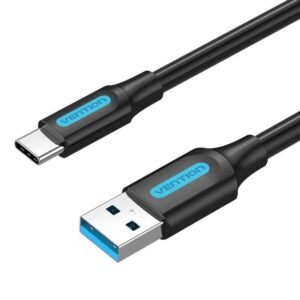 Cable USB 3.0 Tipo-C Vention COZBC/ USB Macho - USB Tipo-C Macho/ Hasta 60W/ 5Gbps/ 25cm/ Negro 6922794749344 COZBC VEN-CAB COZBC