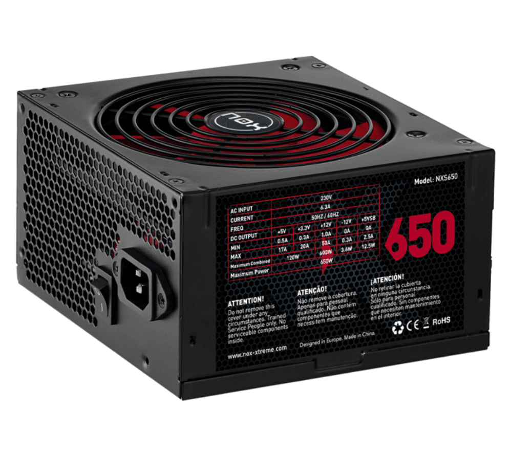 FUENTE ALIMENTACION NOX NX650 650W ATX NEGRO 8436532161988 NXS650