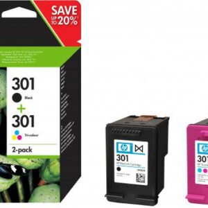 TINTA HP NEGRO HP301 PACK (NEGRO/TRICOLOR) N9J72AE 0889894508898 | P/N: N9J72AE | Ref. Artículo: 49971