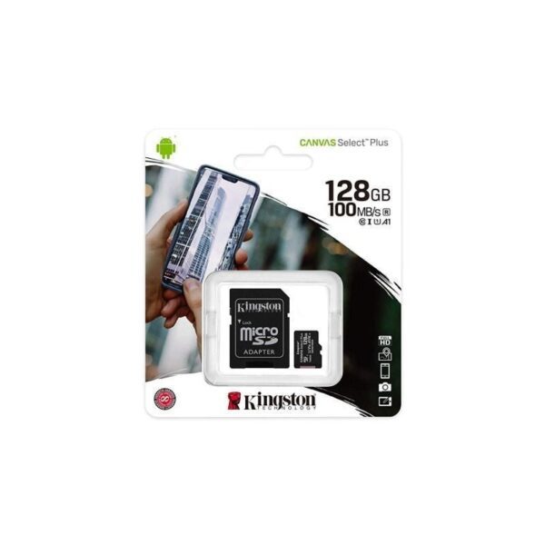 Tarjeta de Memoria Kingston CANVAS Select Plus 128GB microSD XC con Adaptador/ Clase 10/ 100MBs - Imagen 3