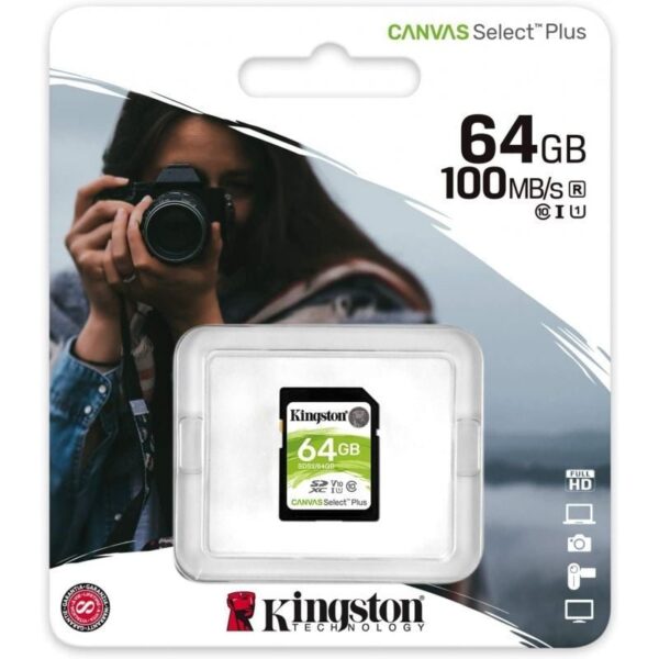 Tarjeta de Memoria Kingston CANVAS Select Plus 64GB SD XC/ Clase 10/ 100MBs - Imagen 3