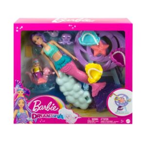 0194735112173 | P/N: HLC30 | Cod. Artículo: MGS0000023449 Muñeca barbie mattel sirena juego de cuidado con merbaby y foca