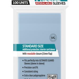 4260250075753 | P/N: UGD010311 | Cod. Artículo: MGS0000023409 Fundas transparentes de cartas ultimate guard precise - fit cierre reutilizable tamaño estándar 100 unidades