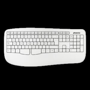 8436583236550 | P/N: K201W | Cod. Artículo: DSP0000015427 Phoenix k201 teclado ergonómico inalámbrico 2.4ghz blanco