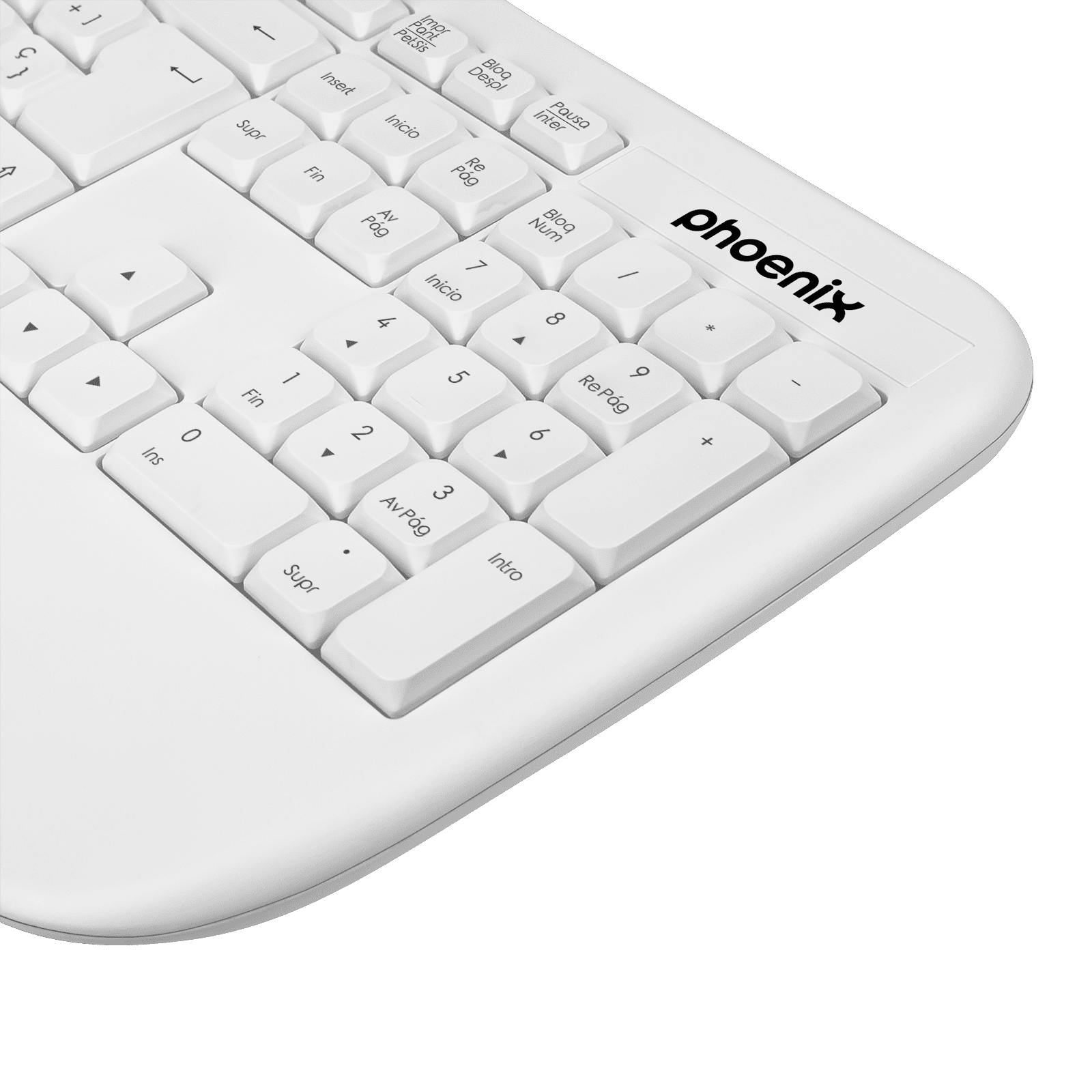 Phoenix k201 teclado ergonómico inalámbrico 2.4ghz blanco - Imagen 6