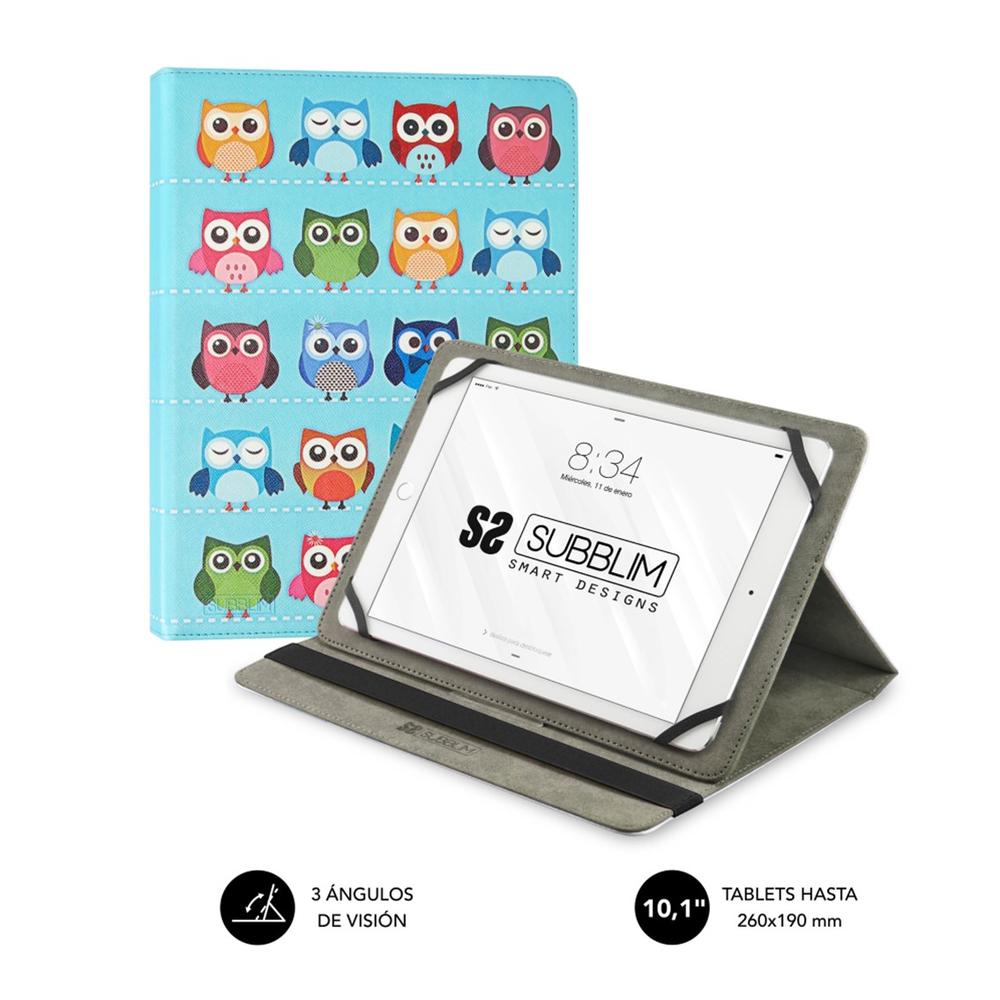 8436586740955 | P/N: SUB-CUT-4TC003 | Cod. Artículo: DSP0000021751 Funda subblim trendy case para tablet 10.1pulgadas buhos