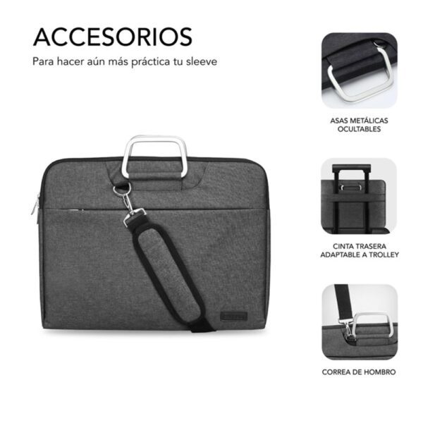 Funda subblim business laptop sleeve para portatil 15.6pulgadas gris - Imagen 3