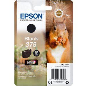 8715946648682 | P/N: C13T37814010 | Cod. Artículo: T3781 Cartucho tinta epson c13t37814010 singlepack negro 378 claria photo hd ink xp - 8500 ardilla