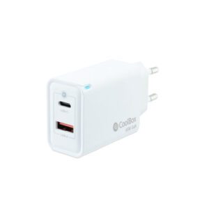 CARGADOR USB PARED COOLBOX GAN 45W USB-C/USB-A QC3.0 BLANCO 8437012429963 P/N: COO-CUP-45CA | Ref. Artículo: COO-CUP-45CA