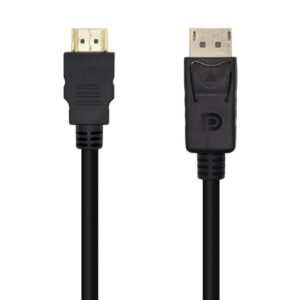 Cable Conversor Aisens A125-0459/ DisplayPort Macho - HDMI Macho/ Hasta 5W/ 2300Mbps /1m/ Negro 8436574705126 A125-0459 AIS-CAB A125-0459