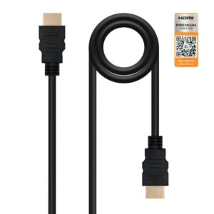 Cable HDMI 2.0 4K Nanocable 10.15.3602/ HDMI Macho - HDMI Macho/ 2m/ Certificado/ Negro 8433281007680 10.15.3602 NAN-CAB 10 15 3602