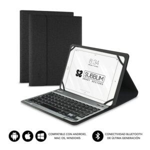 Funda con Teclado Subblim Keytab Pro Bluetooth para Tablets de 10.1"-10.8"/ Negra 8436586741075 SUB-KT2-BT0001 SUB-FUNDA KT2-BT0001