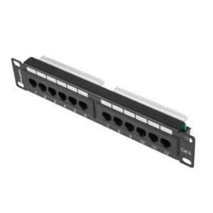 PATCH PANEL LANBERG 12 PUERTOS 1U 10" CAT.6 NEGRO 5901969416060 PPU6-9012-B