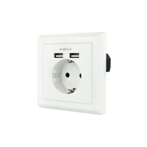 Roseta de Pared Nanocable 10.35.0010/ 1 Schuko/ 2 USB 8433281009707 10.35.0010 NAN-ROS 10 35 0010