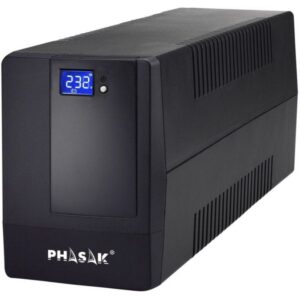 SAI Línea Interactiva Phasak 600 VA LCD/ 600VA/ 2 Salidas/ Formato Torre 5605922000128 PH 9464 PHK-SAI 600 VA LCD