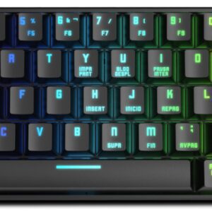 TECLADO MINI KROM GAMING KLUSTER RGB WIRELESS 8436587971532 NXKROMKLSTRSP