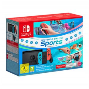 045496453992 | P/N: 10014336 | Cod. Artículo: MGS0000023895 Consola nintendo switch azul neon - rojo neon + nintendo switch sports + 12 meses nintendo switch online