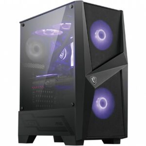 4719072676414 | P/N: 306-7G03M29-809 | Cod. Artículo: DSP0000000631 Caja ordenador gaming atx msi mag forge 100m rgb - 2x vent 120mm rgb - cristal templado - negro